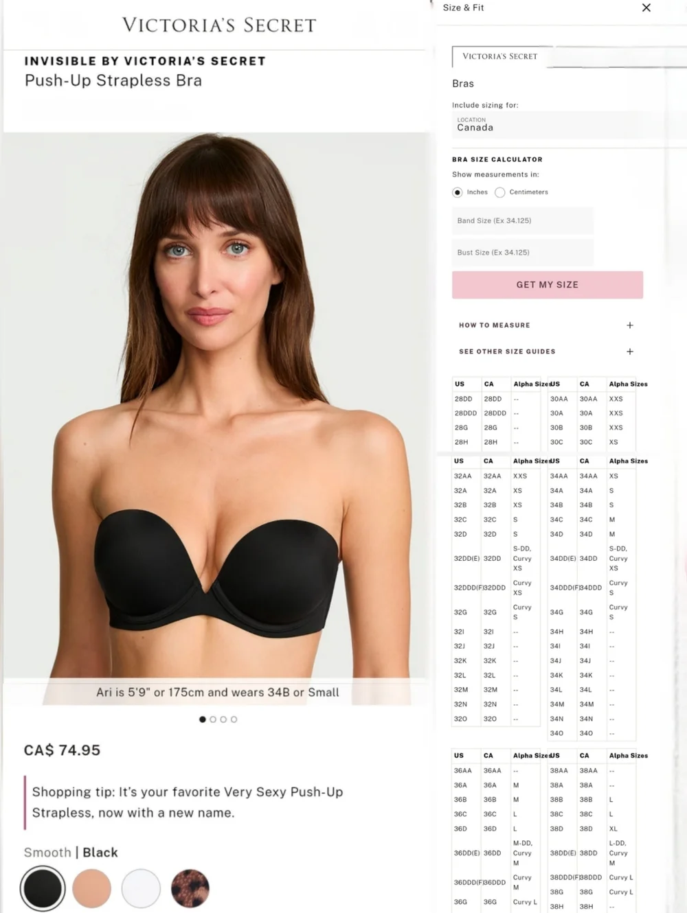 Victoria's Secret INVISIBLE Black Strapless Push-up Bra - Picture 14 of 15